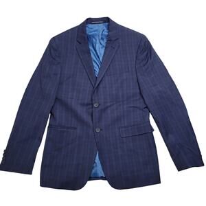 Original Penguin Navy Blue Plaid Window Pane Suit Blazer 2 Button Wool Blend 38R